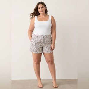 Loft Patterned Summer Chino 4” Inseam Shorts Size 12 NWT